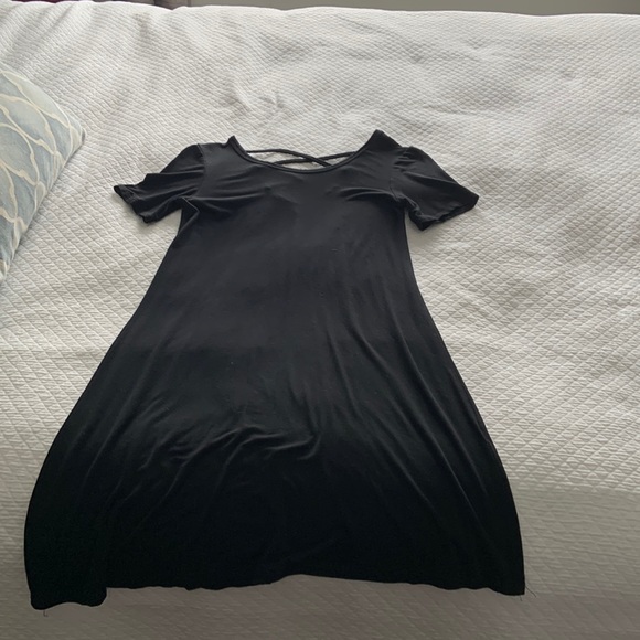 Black T-shirt swing dress - Picture 1 of 5